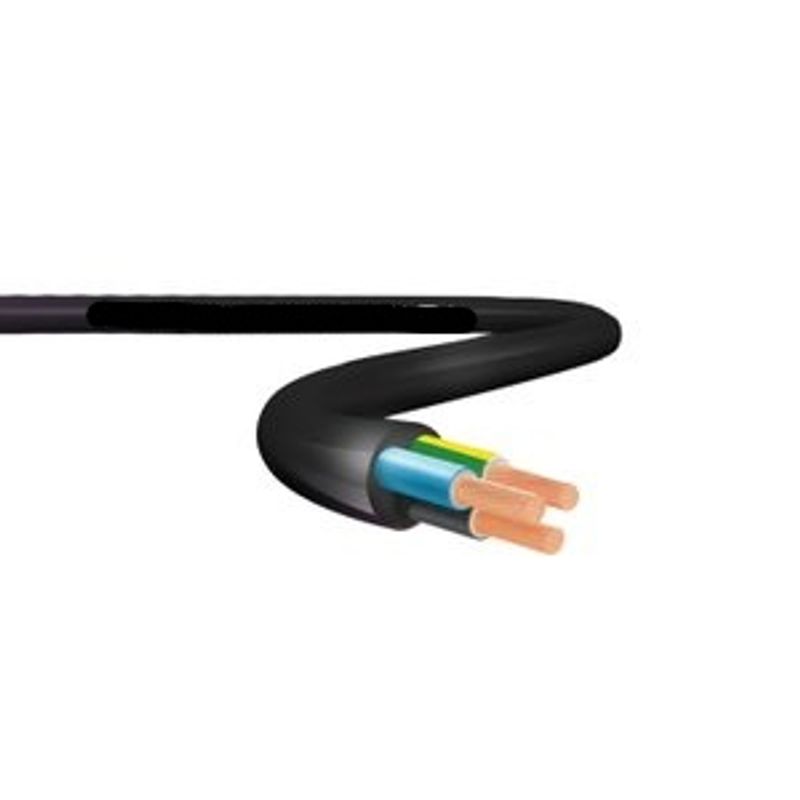 Cabo Corfio PP 500V Flexível 3 Condutores 2,5 mm² Preto 25 M