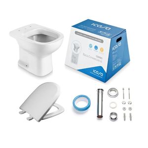 Kit Icasa Bacia Convencional e Acessórios Etna Branco