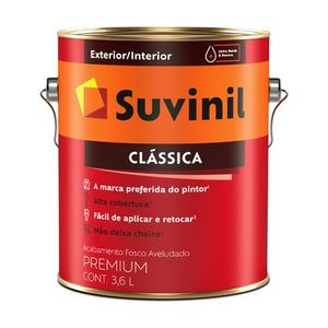 Tinta Suvinil Clássica Fosco Aveludado Branco Neve 900 ml