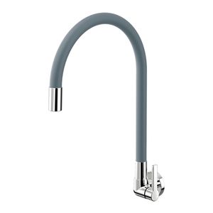 Torneira Docol Galiflex Parede Bica Alta P/ Cozinha 1/4 de Volta Chrome/Cinza