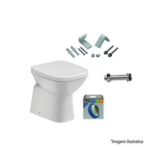 Kit Roca Bacia Convencional e Acessórios Debba Branco