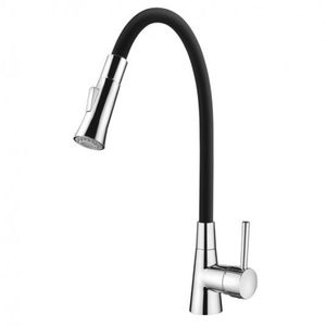Misturador Lorenzetti LorenFlex 2257 B27 Mesa Bica Flexível P/ Cozinha Monocomando Preto/Cromado