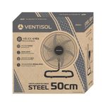 Ventilador Ventisol Turbo 6 Steel Oscilante Mesa 50 Cm Bivolt Preto 200 W