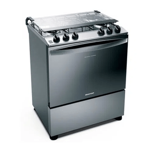 Fogão Brastemp BFS5GCRRNA Gás Piso 5 Bocas Turbo Chama Inox 220 V