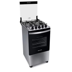 Fogão Brastemp BFO4NBRUNA Gás Piso 4 Bocas Inox Bivolt