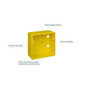 Caixa Fortlev de Luz Quadrada 4' x 4' Amarela