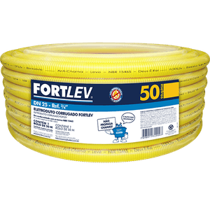 Eletroduto Fortlev Corrugado 25 mm Amarelo 50 M