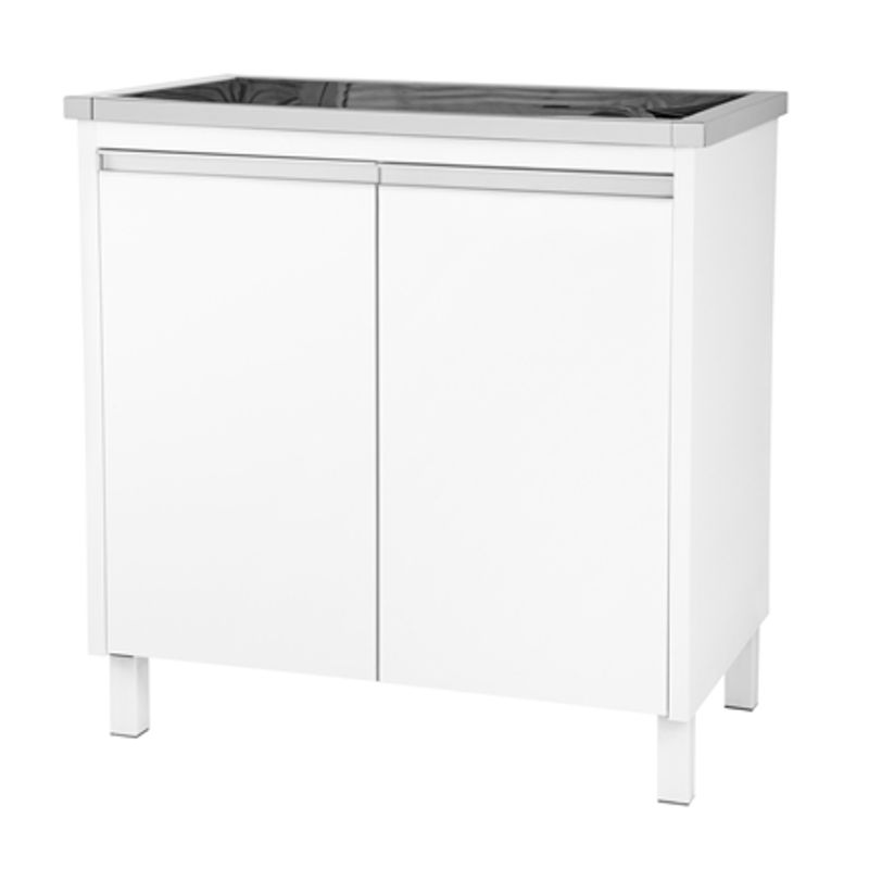 Kit Docol 017028CH Lavanderia Aço Inox/MDF Branco 82 x 51,5 x 85 Cm