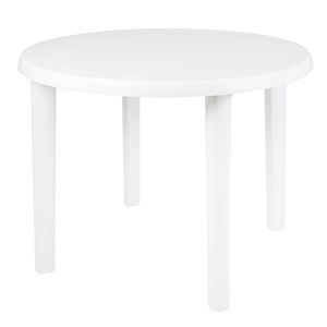 Mesa Mor Redonda Desmontável Plástica Branca