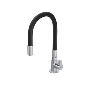 Torneira Hydra Hydramotion 1167 Mesa Bica Flexível P/ Cozinha 1/4 de Volta Preto