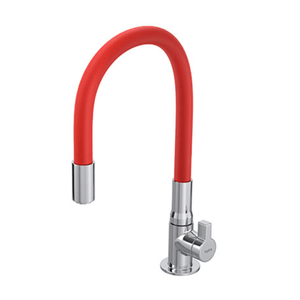 Torneira Hydra Hydramotion 1167 Mesa Bica Flexível P/ Cozinha 1/4 de Volta Vermelha