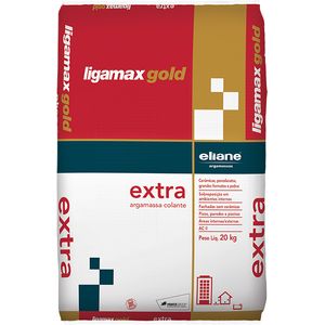 Argamassa Colante Ligamax Extra Pastilha Gold Branco Plus 20 Kg