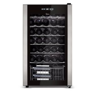 Adega Midea WBB342 1 Porta 34 Garrafas Inox/Preta 220 V