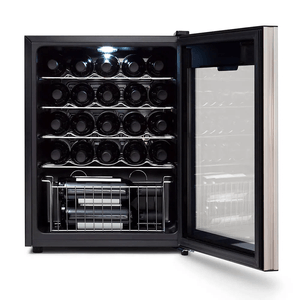 Adega Midea WBB242 1 Porta 24 Garrafas Inox/Preta 220 V