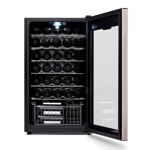 Adega Midea WBB342 1 Porta 34 Garrafas Inox/Preta 220 V