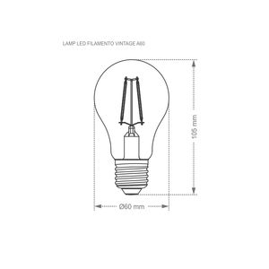 Lâmpada Taschibra Filamento LED A60 Vintage 3 W Fumê