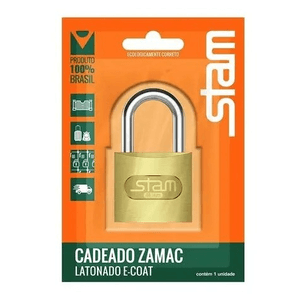 Cadeado Stam E-Coat Zamac Latonado 40 mm