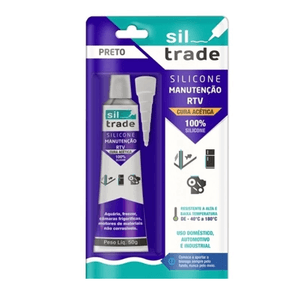 Silicone Sil Trade Manutenção RTV Cura Acética Preto 50 g