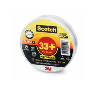 Fita 3M Isolante Scotch 33+ Preta 20 M