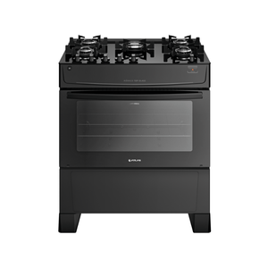Fogão Atlas Mônaco Top Glass Gás Piso Com Mesa de Vidro 5Q Preto Bivolt
