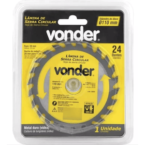 Disco Vonder Com Dentes de Metal Duro/Vídea 24 Dentes 110 x 20 mm