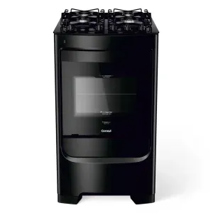 Fogão Consul CFO4VBEUNA Gás Piso Com Mesa de Vidro 4Q Preto Bivolt