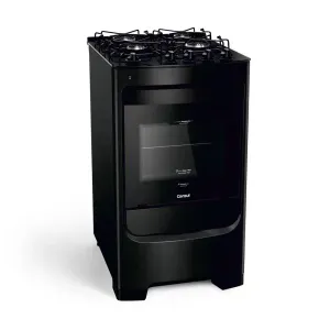 Fogão Consul CFO4VBEUNA Gás Piso Com Mesa de Vidro 4Q Preto Bivolt