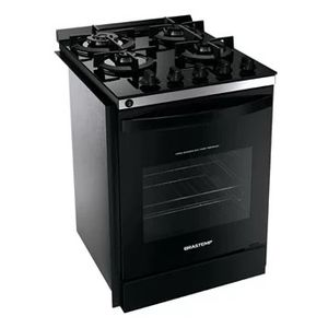 Fogão Brastemp BYO4XAEUNA Gás Embutir Com Mesa de Vidro 4Q Dupla Chama Preto Bivolt
