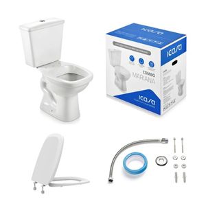 Kit Icasa Mariana Bacia/Caixa e Acessórios Branco