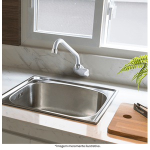 Torneira Viqua Foz 1110802 Parede Para Cozinha Com Arejador 1/4 de Volta Branca