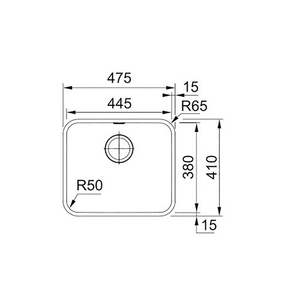 Cuba Franke Bell BCX 110-45 16665 Cozinha Aço Inox 47,5 x 41 Cm