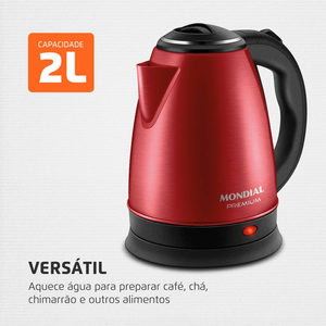 Chaleira Elétrica Mondial CE-06-R 1500 W 220 V 2 L Vermelha
