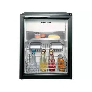Frigobar Brastemp BZA08AEBNA Porta de vidro 76 L Preto 220 V