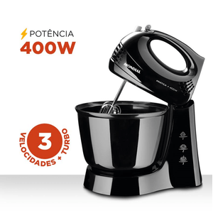 Batedeira Mondial B-44-B 3 Velocidades 400 W 220 V 3,6 L Preta
