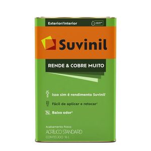 Tinta Suvinil Acrílico Rende e Cobre Muito Fosco Base A2 16 L