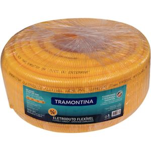 Eletroduto Tramontina Corrugado Leve Flexível 3/4' Amarelo 50 M