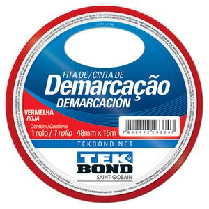Fita Tekbond Demarcação Vermelha 48 mm x 15 M