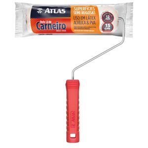 Rolo Atlas 328/15 Lã de Carneiro Para Pintura Com Cabo 15 Cm