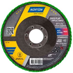 Disco Norton Standard Fibra R244 Flap 115 x 22,23 mm Gr 40