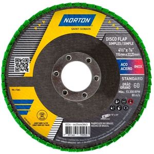 Disco Norton Standard Fibra R244 Flap 115 x 22,23 mm Gr 60