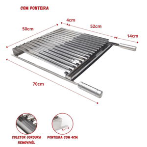 Grelha Laurindo's GA500 Argentina 50 x 50 Cm Inox