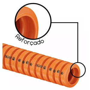 Eletroduto Tigre Tigreflex Corrugado Reforçado 32 mm Laranja 25 M