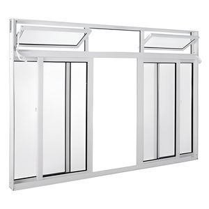 Janela Esaf Ideale 4F Alumínio Correr c/ Basculante Branco 150 x 120 Cm JCB00002937