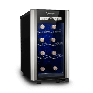 Adega Midea WBB082 1 Porta 8 Garrafas Inox/Preta 220 V