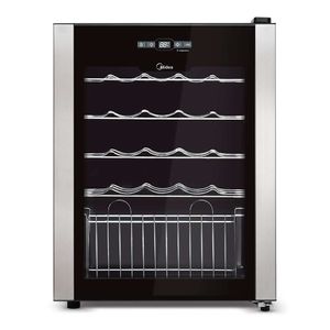 Adega Midea WBA242 1 Porta 24 Garrafas Inox/Preta 220 V