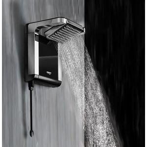 Ducha Lorenzetti Acqua Star Ultra Preta/Cromada 7800 W