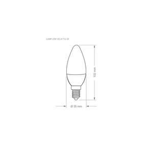 Lâmpada Taschibra TVL 25 Vela Led Clara E14 3 W 6500K
