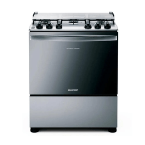 Fogão Brastemp BFS5VCRUNA Piso C/ Mesa de Vidro 5Q Inox 220 V