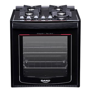 Fogão Dako Glass Gás Embutir Com Mesa de Vidro 4Q Mega Chama Preto Bivolt