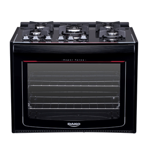 Fogão Dako Glass Gás Embutir Com Mesa de Vidro 5Q Acendimento Automático Preto Bivolt